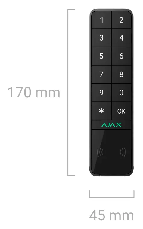 Ajax KeyPad Outdoor Jeweller Kablosuz Dış Ortam Tuş Takımı — görsel 5