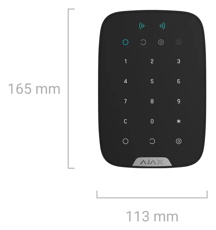 Ajax KeyPad Plus Jeweller Kablosuz Kart Okuyuculu Tuş Takımı — görsel 4