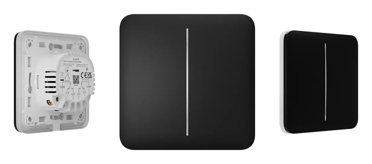 Ajax LightSwitch (2-gang/2-way) Jeweller Kablosuz Akıllı Işık Anahtarı