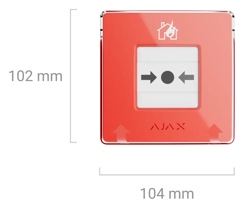 Ajax ManualCallPoint (Red) Jeweller Kablosuz Yangın İhbar Butonu — görsel 3