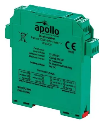 Apollo 55000-802APO XP95 Adresli Çift Kanallı DIN Ray İzolatör Modülü