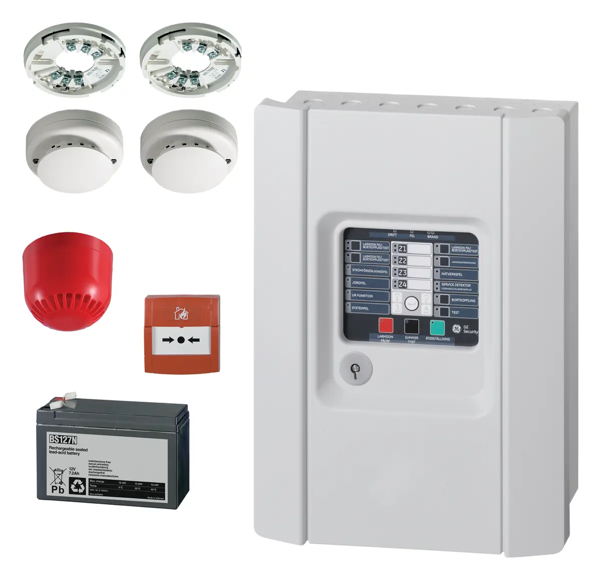 Aritech 1X-F4-SC-28-KIT 4 Bölge Konvansiyonel Yangın Alarm Paneli
