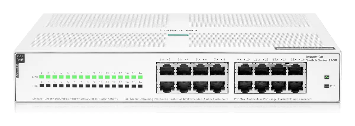 Aruba Instant On R8R48A 16p Gigabit CL4 PoE 124W 1430 PoE Switch