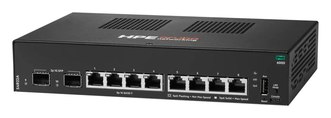Aruba S4R22A CX6000 8p 10M/100M/1G 2p SFP 1G Yönetilebilir Switch