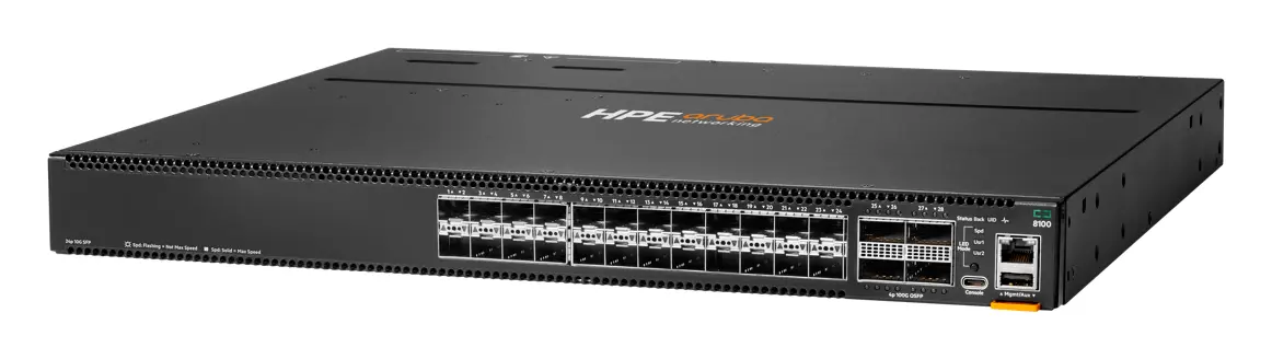 Aruba S6B76A CX8100 24p SFP+ 10G 4p QSFP28 100G Power-to-Connector Airflow Veri Merkezi Switch