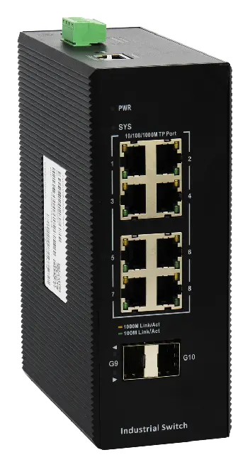 BDCOM IES200-V25-2S8T 8 Port Gigabit 2×SFP Endüstriyel Switch — görsel 3
