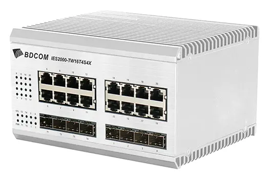 BDCOM IES2000-TW16T4S4X 16 Port Gigabit 4×SFP 4×10G SFP+ L2+ Endüstriyel Switch — görsel 3