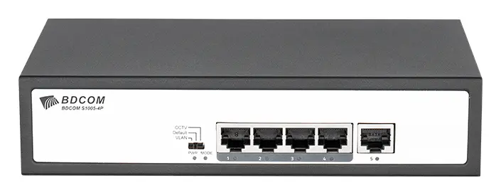 BDCOM S1005-4P 4 Port Fast Ethernet PoE Yönetilemez Switch
