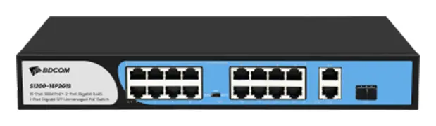 BDCOM S1200-24P2G1S-370 24 Port Fast Ethernet PoE 2×Gigabit 1×SFP Yönetilemez Switch — görsel 2