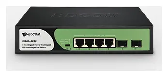 BDCOM S1500-4P2S 6 Port Gigabit PoE 2×SFP Yönetilemez Switch — görsel 2