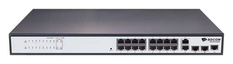 BDCOM S2220-B 16 Port Fast Ethernet 2×Gigabit 2×SFP L2+ Yönetilebilir Switch