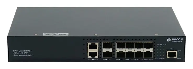 BDCOM S2900-2T10X 2 Port Gigabit 10×10G SFP+ Yönetilebilir Switch — görsel 3