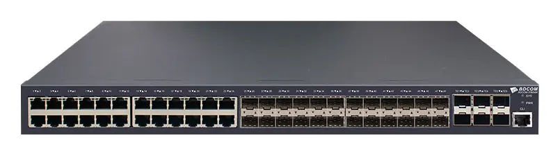 BDCOM S3938F 24 Port Gigabit SFP 8×Gigabit 6×10G SFP+ Yönetilebilir Switch — görsel 2