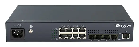 BDCOM S5700-8EP4X-120 8 Port 2.5G PoE 4×10G SFP+ Yönetilebilir Switch — görsel 4