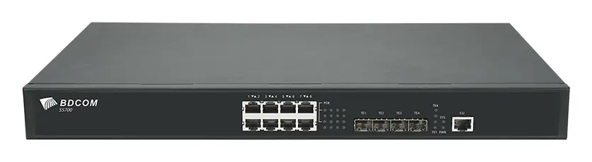 BDCOM S5700-8EP4X 8 Port 2.5G PoE 4×10G SFP+ Yönetilebilir Switch