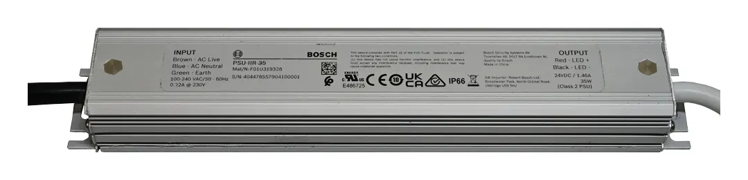 Bosch PSU-IIR-35 Kızılötesi Aydınlatıcılar İçin Güç Kaynağı Birimleri Güç kaynağı, 100-240VAC/24VDC, 1,46A