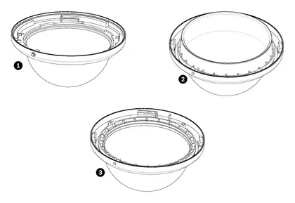Bosch VGA-BUBLRG-CTIA AUTODOME Serisi Montaj Parçaları ve Aksesuarları Dome camı, asma tavan, büy., siyah sayd.