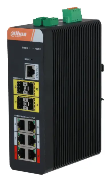 Dahua IS4410-6GT-120 10 Port (8 PoE) Gigabit Endüstriyel PoE Switch