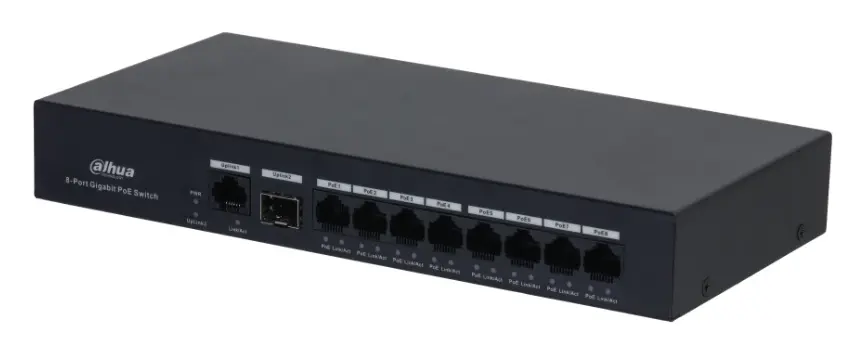 Dahua PFS3110-8GT-65 10 Port (8 PoE) Gigabit PoE Switch