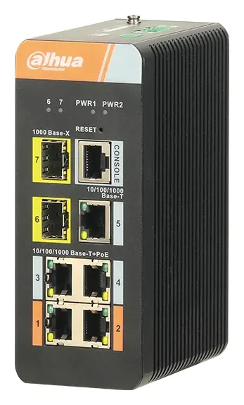 Dahua PFS4207-4GT-DP 7 Port (4 PoE) Gigabit Endüstriyel PoE Switch