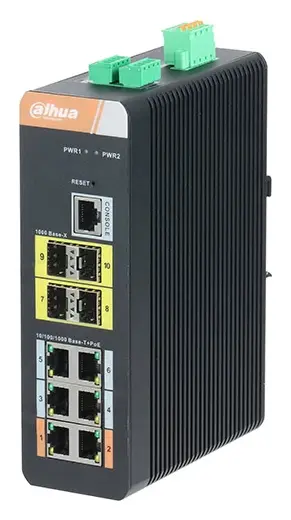 Dahua PFS4410-6GT-DP 10 Port Gigabit Endüstriyel PoE Switch