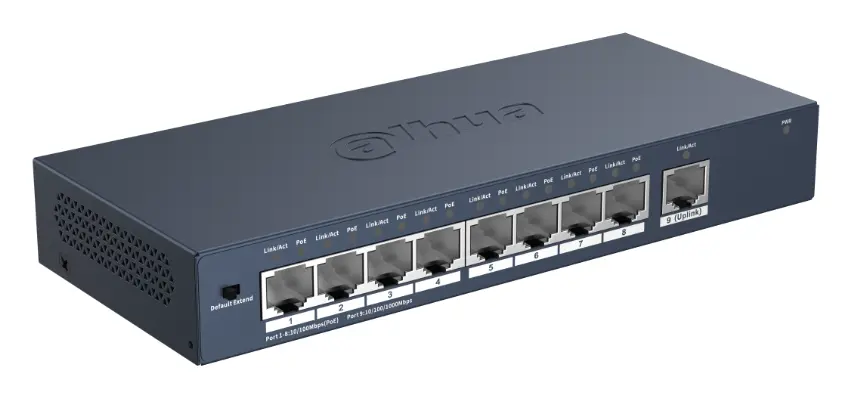 Dahua S3009-8ET1GT-90 9 Port (8 PoE) PoE Switch