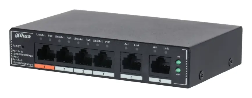 Dahua SG4006P 6 Port (4 PoE) Gigabit Cloud PoE Switch