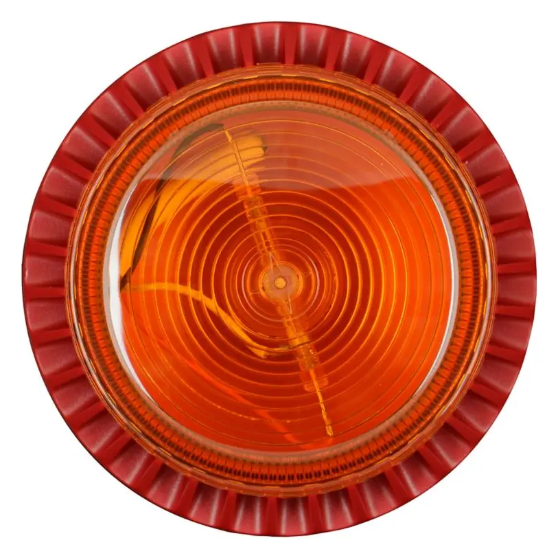Eaton 640011FULL-0010 Flashni 24V DC Amber Lens Derin Taban Yangın Sireni / Flaşör