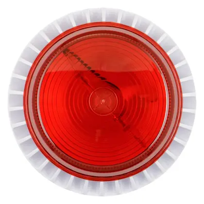 Eaton 640202FULL-0039 Flashni 12V DC Kırmızı Lens Sığ Taban Yangın Sireni / Flaşör