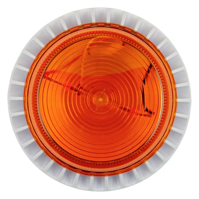Eaton 640463FULL-0264 Flashni 24V DC Amber Lens Beyaz Gövde Yangın Sireni / Flaşör