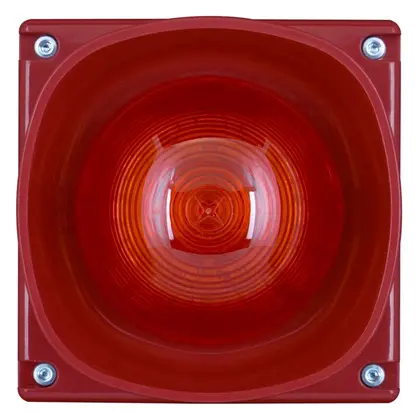 Eaton 680007FULL-0068X Symphoni Dış Ortam Kırmızı Lens Kırmızı Flaş Kırmızı Gövde Yangın Sireni / Flaşör