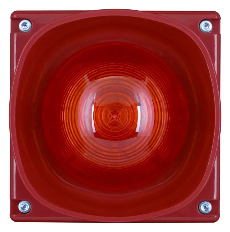 Eaton 680007FULL-0068X Symphoni Dış Ortam Kırmızı Lens Kırmızı Flaş Kırmızı Gövde Yangın Sireni / Flaşör