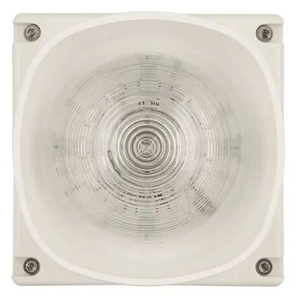 Eaton 680008FULL-0009 Symphoni Dış Ortam Şeffaf Lens Kırmızı Flaş Beyaz Gövde Yangın Sireni / Flaşör