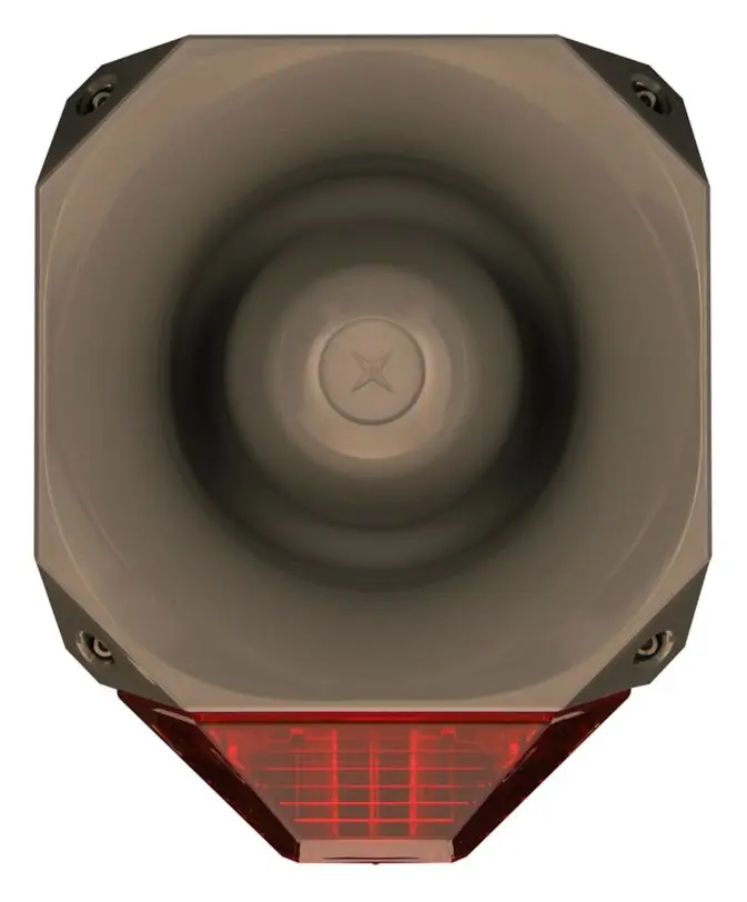 Eaton 7022127FUL-0297 Asserta 230V AC 120dB Kırmızı Lens Gri Gövde Yangın Sireni / Flaşör
