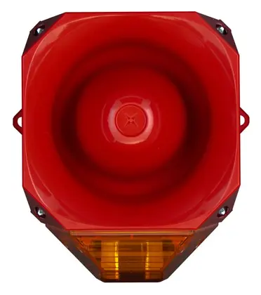 Eaton 7052212FUL-0116 Asserta 230V AC Amber Lens Kırmızı Gövde Yangın Sireni / Flaşör