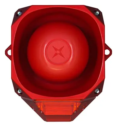 Eaton 7071152FUL-0117 Asserta 9-60V DC Kırmızı Gövde Kırmızı Lens Yangın Sireni / Flaşör