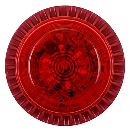 Eaton 8210112FULL-0085X RoLP Kırmızı Lens Sığ Taban Yangın Sireni / Flaşör