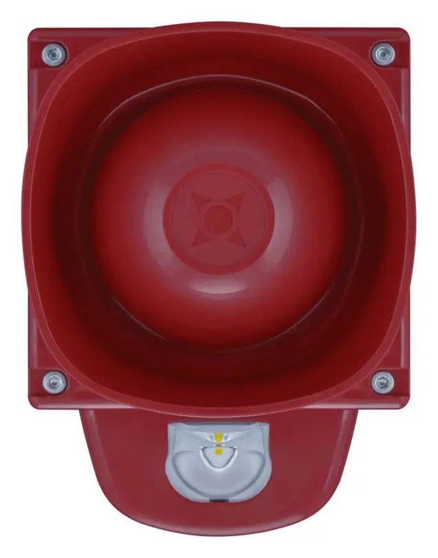 Eaton 8500058FULL-0243X Symphoni LX Dış Ortam Beyaz Flaş Kırmızı Gövde Yangın Sireni / Flaşör