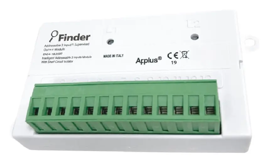Finder FF MIC250A-3/1 Intelligent Adresli Entegre Kısa Devre İzolatörlü 3 Girişli 1 Denetimli Çıkış Modülü