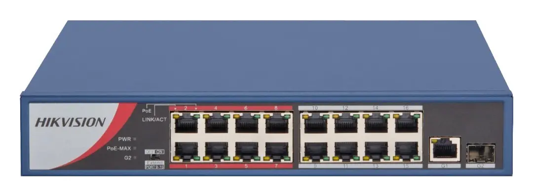 Hikvision DS-3E0518P-E/M 16 Port PoE Switch
