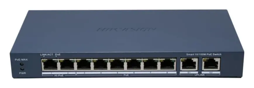 Hikvision DS-3E1310HP-EI (B) 8 Port PoE Switch — görsel 2
