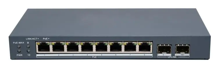 Hikvision DS-3E1510P-EI/M-8P2F 8 Port Gigabit PoE Switch