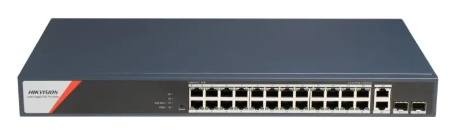 Hikvision DS-3E1528HP-SI-24P2T2F 24 Port Gigabit PoE Switch — görsel 2