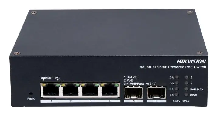 Hikvision DS-3T1506HP-EI-UPS 4 Port Gigabit PoE Endüstriyel Switch