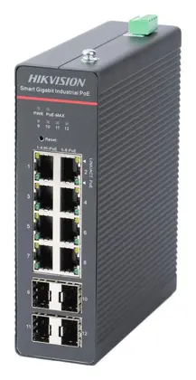 Hikvision DS-3T1512HP-SI-8P4F 8 Port Gigabit PoE Endüstriyel Switch