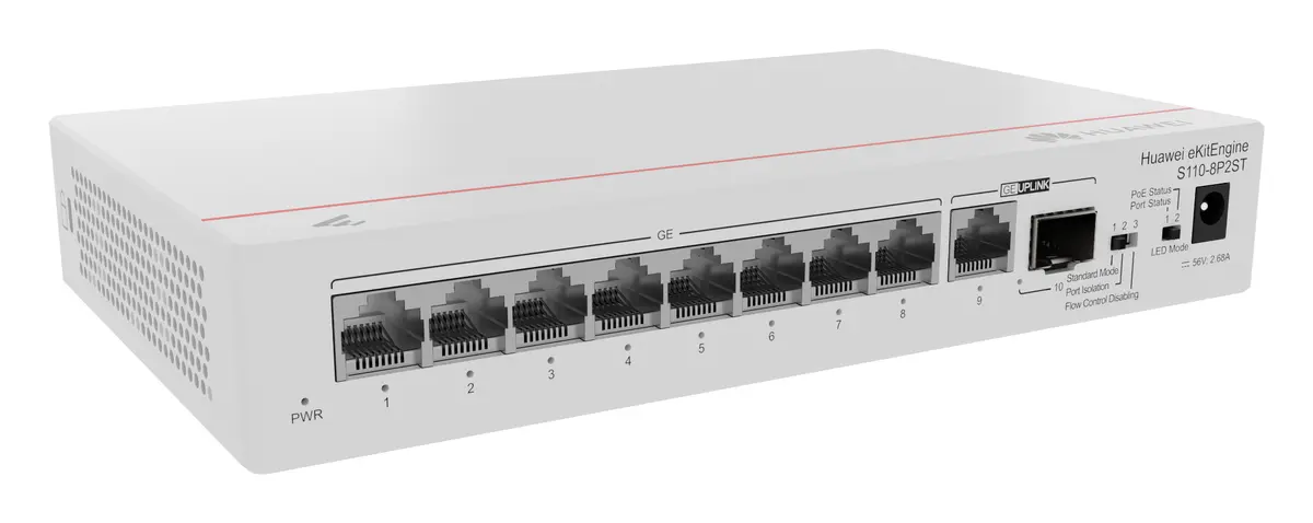 Huawei S110-8P2ST 9 Port Gigabit 1xSFP PoE+ PoE Switch — görsel 2