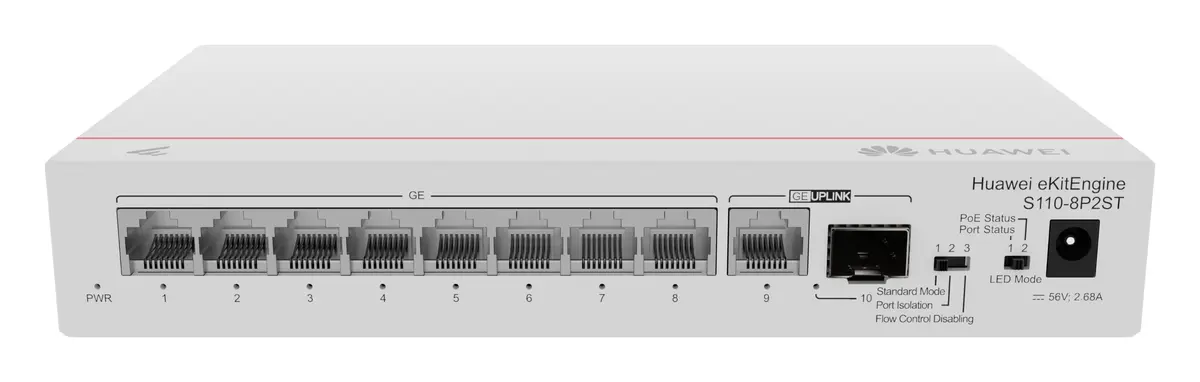 Huawei S110-8P2ST 9 Port Gigabit 1xSFP PoE+ PoE Switch — görsel 4