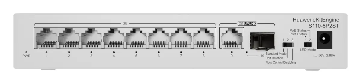 Huawei S110-8P2ST 9 Port Gigabit 1xSFP PoE+ PoE Switch — görsel 5
