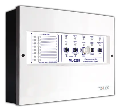 Mavili ML-2228 Konvansiyonel Yangın Alarm Santralı, 8 Bölge