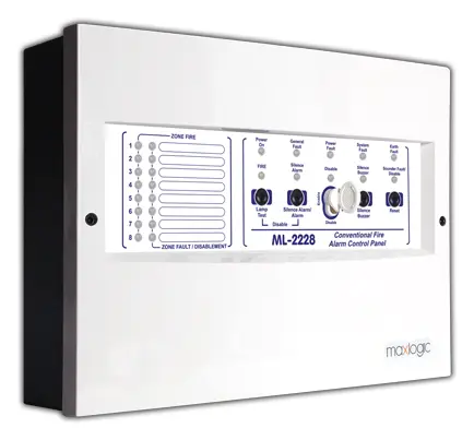 Mavili ML-2228 Konvansiyonel Yangın Alarm Santralı, 8 Bölge